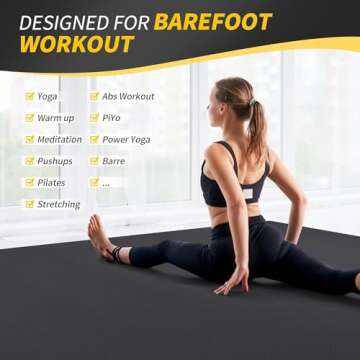 CAMBIVO Yoga Mat for Women and Men, Extra Long and Wide Exercise Mat(72"x48"/84"x30"), Large Non Slip Workout Mat for Yoga, Pilates, Fitness, Barefoot Workouts, Home Gym Studio