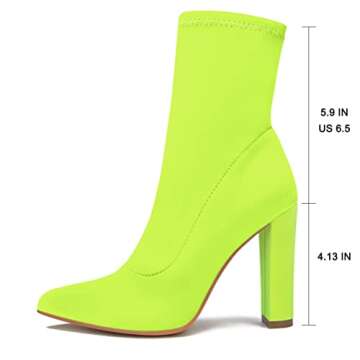 sexrosly Women's Neon Heeled Booties for Parties