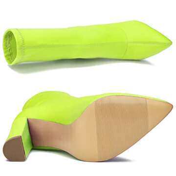 sexrosly Women's Neon Heeled Booties for Parties