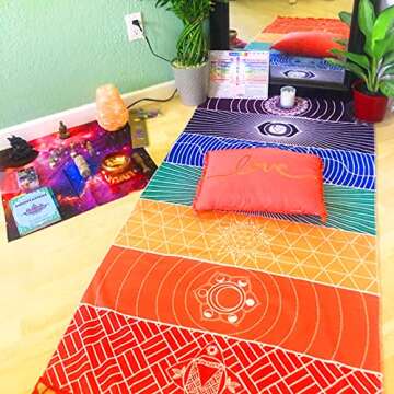 Neasyth Mexican Yoga Mat Beach Picnic Blanket Chakra Meditation Mat Yoga Rug Sunscreen Shawl Chakra ...