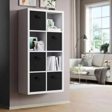 Fabric Storage Cubes for Cube Organizer - 8 Pack Heavy Duty Black Storage Bins - 11 Inch Cube Storage Bin, Use As A Clothes Storage Box In Closet, Baskets For Shelves or Cubbies Storage Organizer