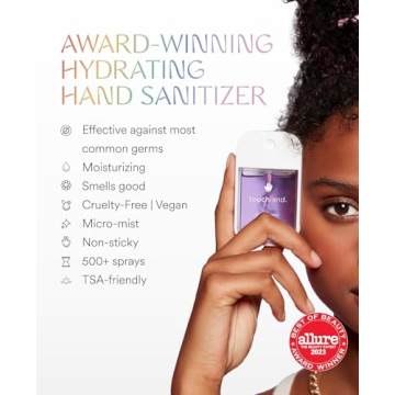 Touchland Power Mist Hydrating Hand Sanitizer Spray, FRESH 5-Pack (Mint, Citrus, Lemon Lime, Aloe, Watermelon), 500-Sprays each, 1Fl Oz Travel Size (Set of 5)