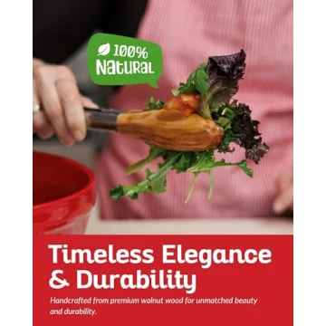 Boxiki Kitchen Wooden Tongs - Nonstick & Elegant Cooking Tool