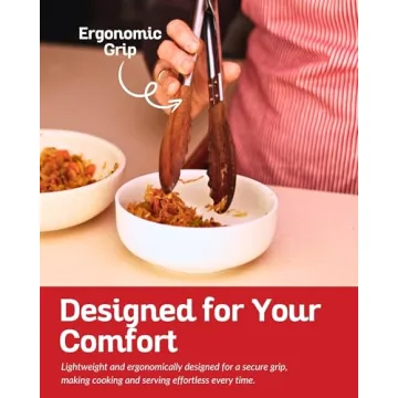 Boxiki Kitchen Wooden Tongs - Nonstick & Elegant Cooking Tool