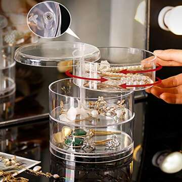 Stackable Storage Jewellery Trays Hair Accessory Containers Simple Houseware Organizer 4 Layers 7.14in