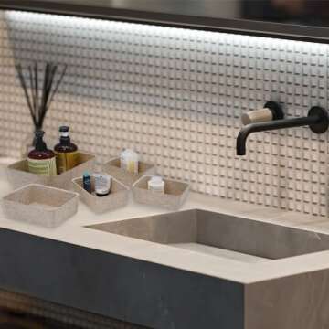 Welaxy Drawer organizers dividers storage bins home office deep storage bin 5-pack back to school co...