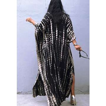 Stylish Kaftan Dresses for Women, Plus Size Tie Dye Cover-Up