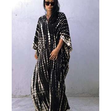 Stylish Kaftan Dresses for Women, Plus Size Tie Dye Cover-Up