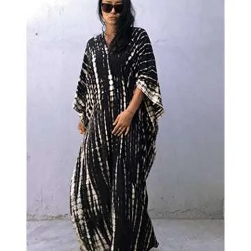 Stylish Kaftan Dresses for Women, Plus Size Tie Dye Cover-Up