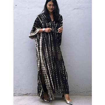 Stylish Kaftan Dresses for Women, Plus Size Tie Dye Cover-Up