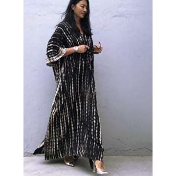Stylish Kaftan Dresses for Women, Plus Size Tie Dye Cover-Up