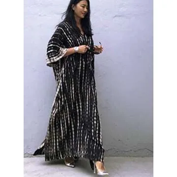 Stylish Kaftan Dresses for Women, Plus Size Tie Dye Cover-Up