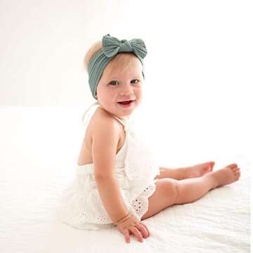 Niceye Baby Girls Headbands with Soft Bows and Stretchy Fit
