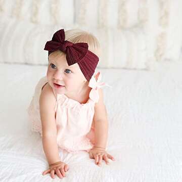 Niceye Baby Girls Headbands with Soft Bows and Stretchy Fit