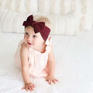Niceye Baby Girls Headbands with Soft Bows and Stretchy Fit