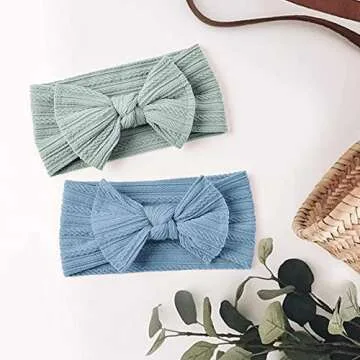 Niceye Baby Girls Headbands with Soft Bows and Stretchy Fit