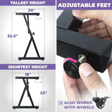 Liquid Stands Adjustable Keyboard Stand for Piano and Synths