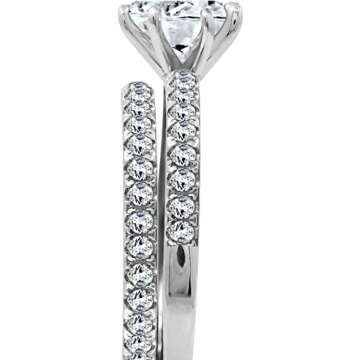 Platinum Plated Sterling Silver with Zirconia