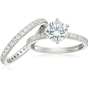 Platinum Plated Sterling Silver with Zirconia