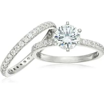 Platinum Plated Sterling Silver with Zirconia