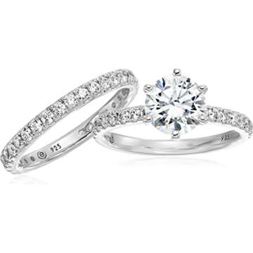 Platinum Plated Sterling Silver with Zirconia