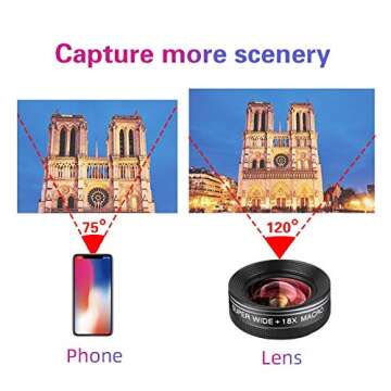 Phone Camera Lens Kit for iPhone, Android, 20X Telephoto Zoom Lens, Phone Wide Angle & Macro Lens, Fisheye, CPL Lenses Compatible with iPhone 12 11 X Xs XR 8 7 6 Plus Samsung and Other Smartphone