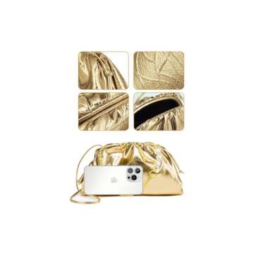 Versatile Sparkly Dumpling Evening Clutch for Women