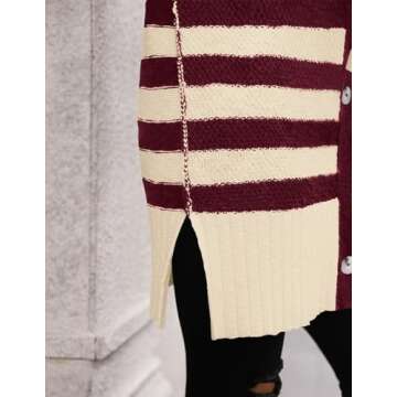 Stylish PRETTYGARDEN Women's Winter Striped Cardigan