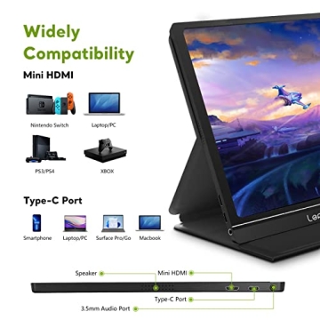 Lepow Z1-Gamut 15.6'' Portable Monitor with Versatile Connectivity