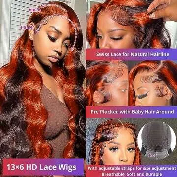 Ginger Lace Front Wigs - 200% Density HD Human Hair