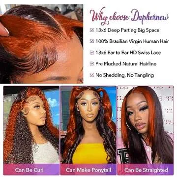 Ginger Lace Front Wigs - 200% Density HD Human Hair