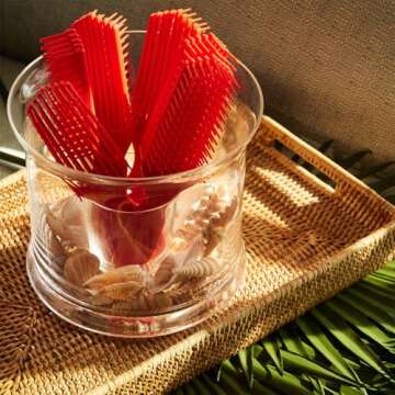 Red Detangler Brush by Felicia Leatherwood - For Kinky, Curly, Wavy 4c or Straight Hair - Tame Your Tangles Smooth Your Coils - Pain Free for All Ages