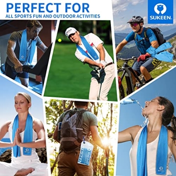 Sukeen [4 Pack Cooling Towel (40"x12"),Ice Towel,Soft Breathable Chilly Towel,Microfiber Towel for Yoga,Sport,Running,Gym,Workout,Camping,Fitness,Workout & More Activities