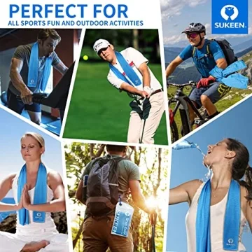 Sukeen [4 Pack Cooling Towel (40"x12"),Ice Towel,Soft Breathable Chilly Towel,Microfiber Towel for Yoga,Sport,Running,Gym,Workout,Camping,Fitness,Workout & More Activities