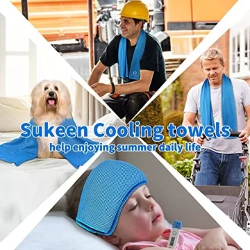 Sukeen [4 Pack Cooling Towel (40"x12"),Ice Towel,Soft Breathable Chilly Towel,Microfiber Towel for Yoga,Sport,Running,Gym,Workout,Camping,Fitness,Workout & More Activities