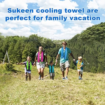 Sukeen [4 Pack Cooling Towel (40"x12"),Ice Towel,Soft Breathable Chilly Towel,Microfiber Towel for Yoga,Sport,Running,Gym,Workout,Camping,Fitness,Workout & More Activities