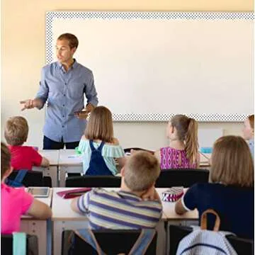 Teacher Created Resources Black Polka Dots on White Scalloped Rolled Border Trim - 50ft - Decorate Bulletin Boards, Walls, Desks, Windows, Doors, Lockers, Schools, Classrooms, Homeschool & Offices