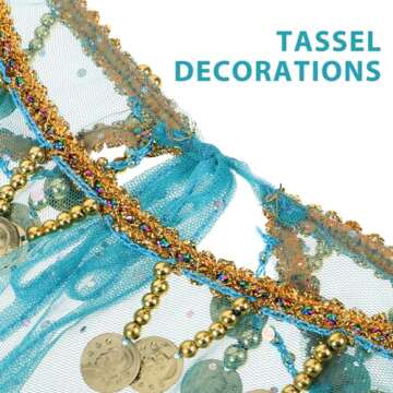 VILLCASE Women Tribal Face Veil with Coins Belly-dance Costume Costume Veil Masks Halloween Costume Accessory