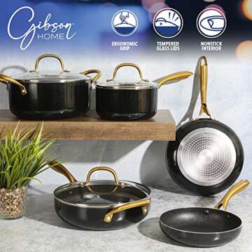 Gibson Home 12-Piece Nonstick Aluminum Cookware Set