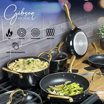 Gibson Home 12-Piece Nonstick Aluminum Cookware Set