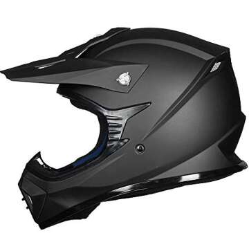 ILM Adult Dirt Bike Helmets Motocross ATV Dirtbike BMX MX Offroad Full Face Motorcycle Helmet, DOT Approved Model 128S (Matte Black, Adult-L)