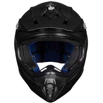 ILM Adult Dirt Bike Helmets Motocross ATV Dirtbike BMX MX Offroad Full Face Motorcycle Helmet, DOT Approved Model 128S (Matte Black, Adult-L)