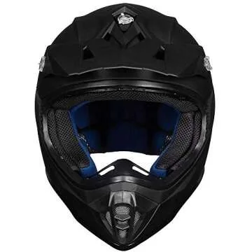 ILM Adult Dirt Bike Helmets Motocross ATV Dirtbike BMX MX Offroad Full Face Motorcycle Helmet, DOT Approved Model 128S (Matte Black, Adult-L)