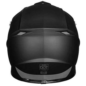 ILM Adult Dirt Bike Helmets Motocross ATV Dirtbike BMX MX Offroad Full Face Motorcycle Helmet, DOT Approved Model 128S (Matte Black, Adult-L)