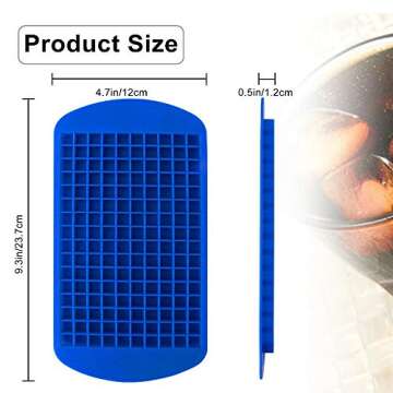 Yseyow Mini Ice Cube Trays 2 Pack,160 Silicone Small Crushed Ice Tray Containers Flexible Ideal for ...