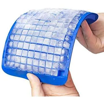 Yseyow Mini Ice Cube Trays 2 Pack,160 Silicone Small Crushed Ice Tray Containers Flexible Ideal for Whiskey Cocktail,Stackable and Safe Ice Cube Molds (dark blue), 9.5 x 4.7 x 0.45 inches (8541984458)