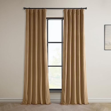 HPD Half Price Drapes Heritage Plush Velvet Curtains 108 Inches Long Room Darkening Curtains for Bed...