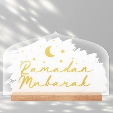Frienda Ramadan Eid Mubarak Decorations Ramadan Table Centerpieces Acrylic Eid Al Adha Table Sign St...