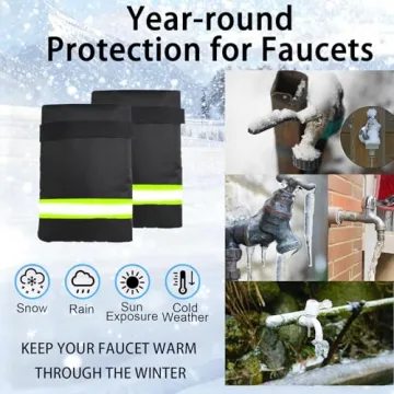 2PCS Outdoor Faucet Covers for Winter Freeze Protection, Upgrade Enlarge and Thicken 7.1"W x 9.8"H R...