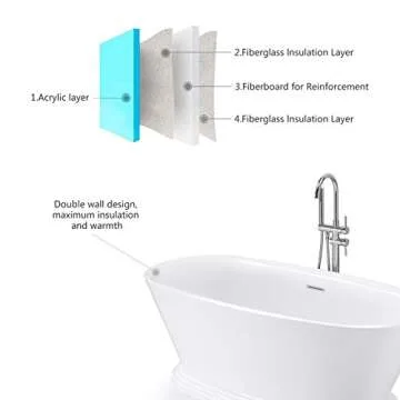 Luxury Acrylic Freestanding Bathtub for Deep Soaks